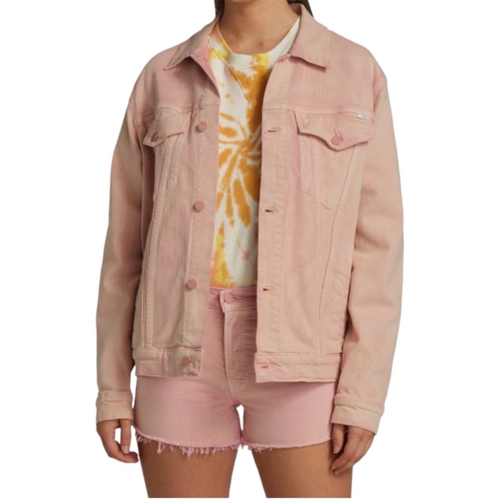 MOTHER SUPERIOR The Drifted Off Denim Jean Jacket Pink Oversize Size Medium